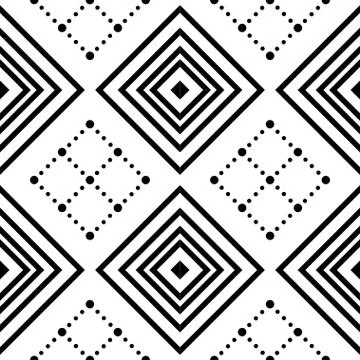 Design seamless monochrome pattern with circle and square. 스톡 일러스트
