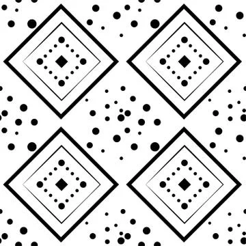 Design seamless monochrome pattern with circle and square. 스톡 일러스트