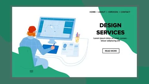 Design Services Of Creative Artist Studio Vector Stock Illustration
