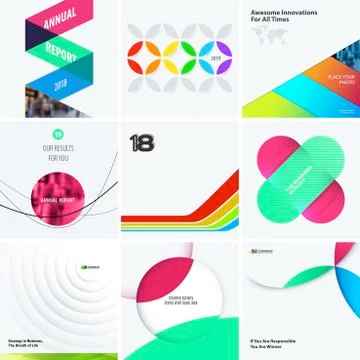 Design set of colourful abstract vector elements for modern background with Illustrazione stock