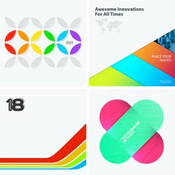 Design set of colourful abstract vector elements for modern background with Stock Illustration