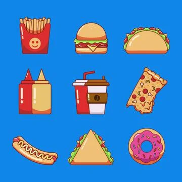 Design set fast food ,vector illustration Stock Illustration