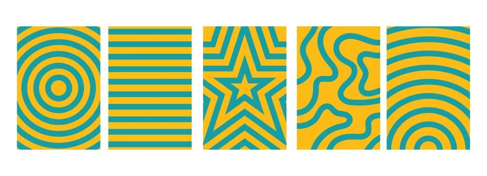 Design set line strip repeat unique abstract isolated イラスト素材