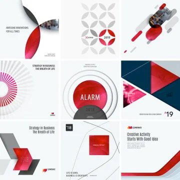 Design set of red colourful abstract vector elements for modern background with 스톡 일러스트