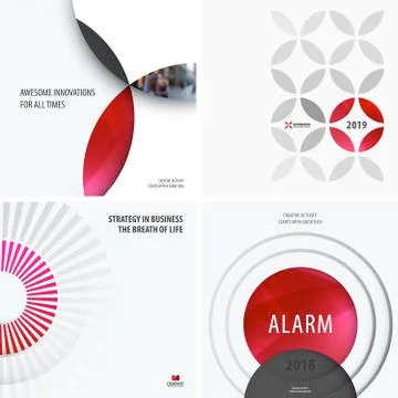 Design set of red colourful abstract vector elements for modern background with Illustrazione stock