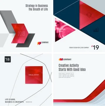 Design set of red colourful abstract vector elements for modern background with Illustrazione stock