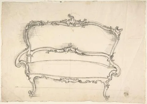 Design for a Settee 18th century Anonymous, German, 18th century German. De.. Stock Illustration