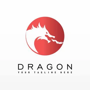 The design of the shape of a dragon's head that spits fire from the mouth. Stock Illustration