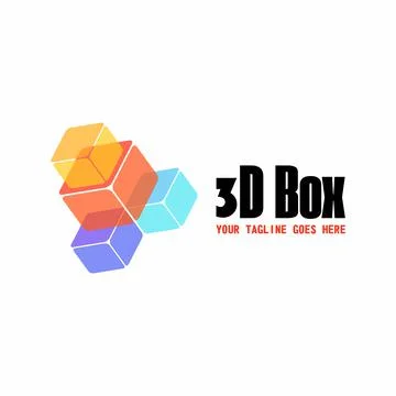 Design shapes of several boxes that look 3D and are stacked. Stock Illustration