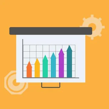 Design showing data, infographics visualizations, and information of the busi Stock Illustration