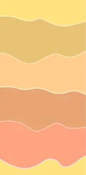 The design shows a series of waves in warm colors like yellow peach Stock Illustration