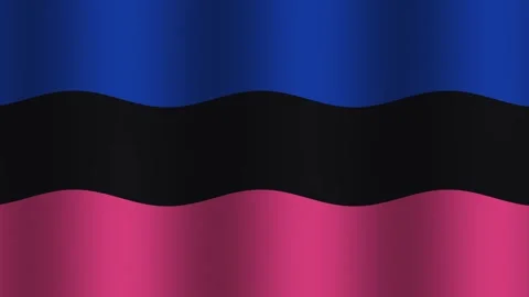 A design shows three horizontal waves colored blue, black Stock Footage 338166206