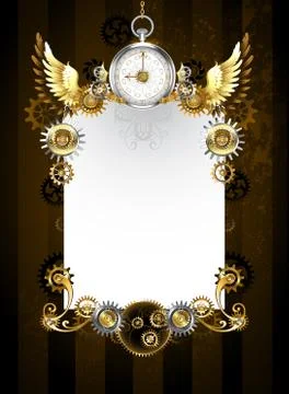 Design with silver clock Stock Illustration