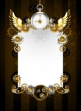 Design with silver clock Stock Illustration