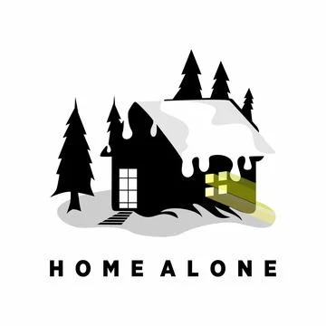 Design a small house in the winter Illustrazione stock
