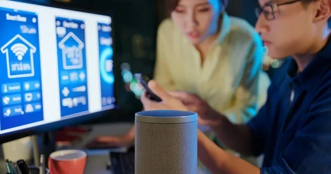 Design Smart AI speaker concept Stock Footage 117177950