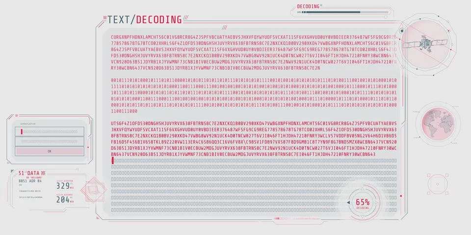 Design of a software interface for text decoding. 스톡 일러스트