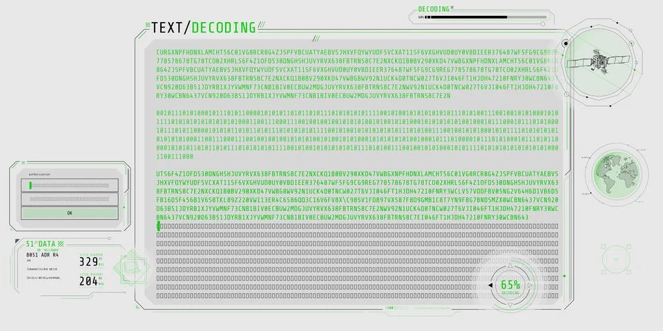 Design of a software interface for text decoding. 스톡 일러스트