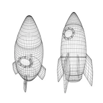 Design of a space rocket. The concept of a startup Stock Illustration