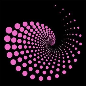 Design spiral dots backdrop. Abstract monochrome background. Optical art pattern Illustrazione stock