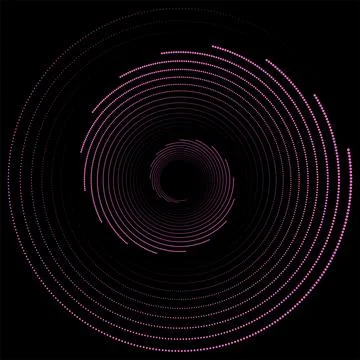 Design spiral dots backdrop. Abstract monochrome background. Optical art pattern Stock Illustration