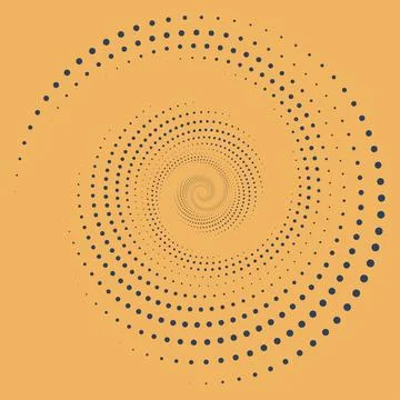 Design spiral dots backdrop. Optical illusion pattern. Abstract monochrome Stock Illustration