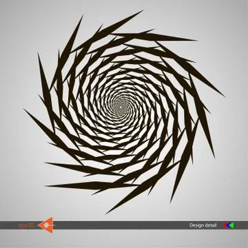 Design spiral patterns of lines. Abstract monochrome round background. Vector Illustrazione stock