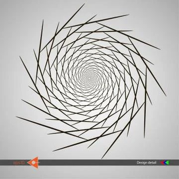 Design spiral patterns of lines. Abstract monochrome round background. Vector Stock Illustration