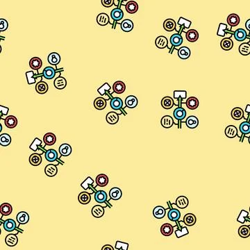 Design sprint ux ui vector seamless pattern Stock Illustration