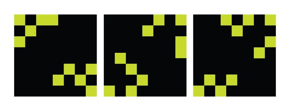 Design square pixel box unique abstract set Stock Illustration
