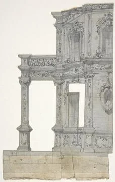 Design for a Stage Set at the Opra, Paris 183090 Eugne Cicri French. Design.. Stock-Illustration