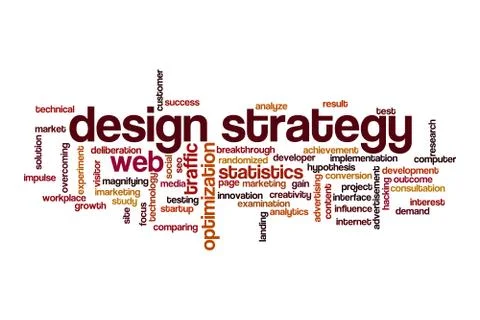 Design strategy word cloud concept Illustrazione stock