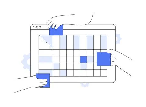 Design structure matrix abstract concept vector illustration. イラスト素材