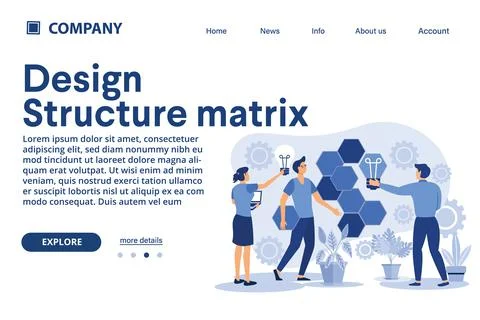 Design structure matrix illustration Suitable for web landing page, ui, mobil イラスト素材