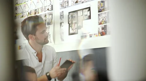 Design Studio Architect Creative Occupation Meeting Blueprint Concept 20s 4k Stock Footage 68891017