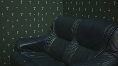 Design studio in green with paintings on the wall Stock Footage 73526253