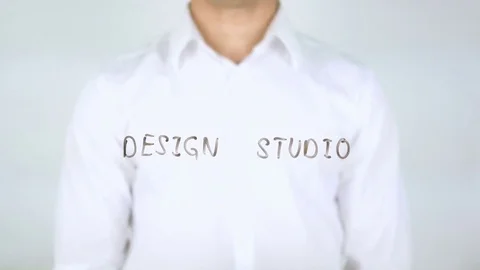 Design Studio, Man Writing on Glass Stock Footage