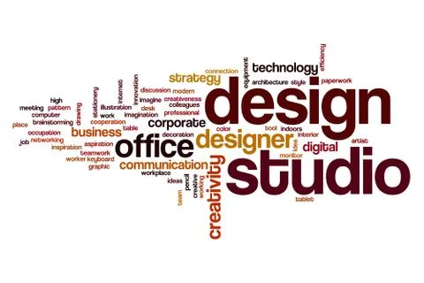 Design studio word cloud Ilustración de archivo