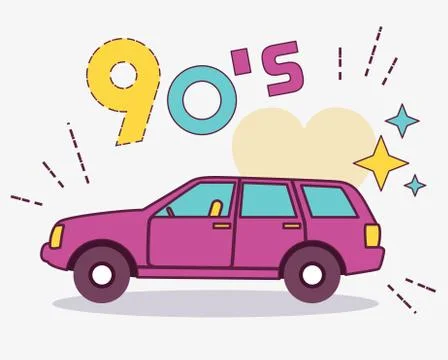 Design style element collection 90s. Stock Illustration
