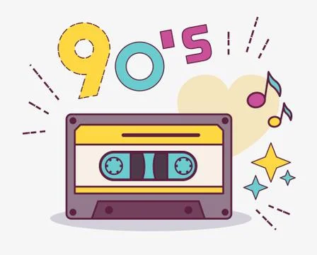 Design style element collection 90s. Stock Illustration