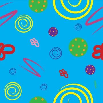 A design suitable for kids items featuring galaxy, lady bug, flower Stock Illustration