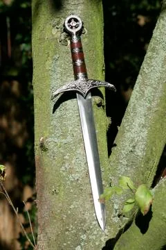 Design summer logo pattern dagger middle ages Stock Photos