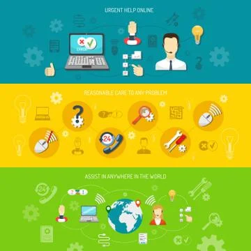 Design support banner horizontal Stock Illustration