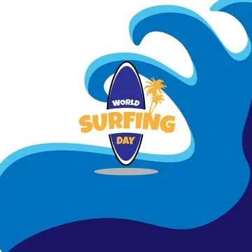Design surfing board vector with wave ornamen for world surfing day Illustrazione stock