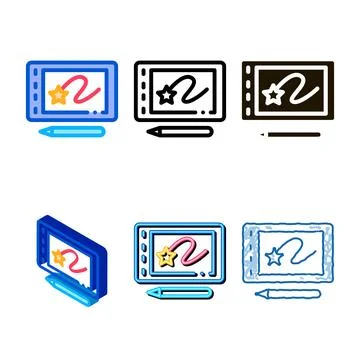 Design tablet icon diversity vector outline Stock Illustration