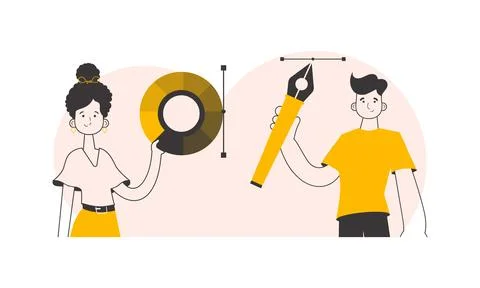 Design team. Trendy linear style. Vector. Stock Illustration