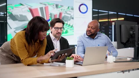 Design Team Using GIS Software Stock Footage 330246997