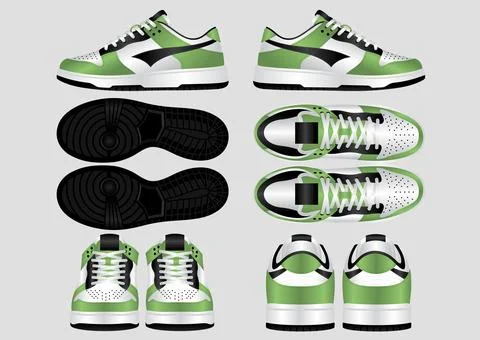 Design Tech Pack Low Dunk Retro Sneakers, Great for Your Sneakers Concept Stock Illustration