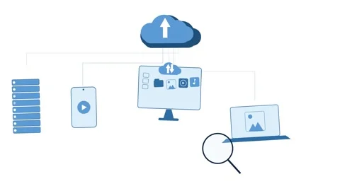 Design technology for backup on cloud server storage concept Vídeos de archivo 344095975