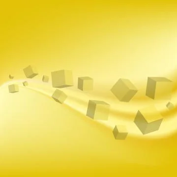 Design technology yellow geometric background, abstract cubes Stock Illustration